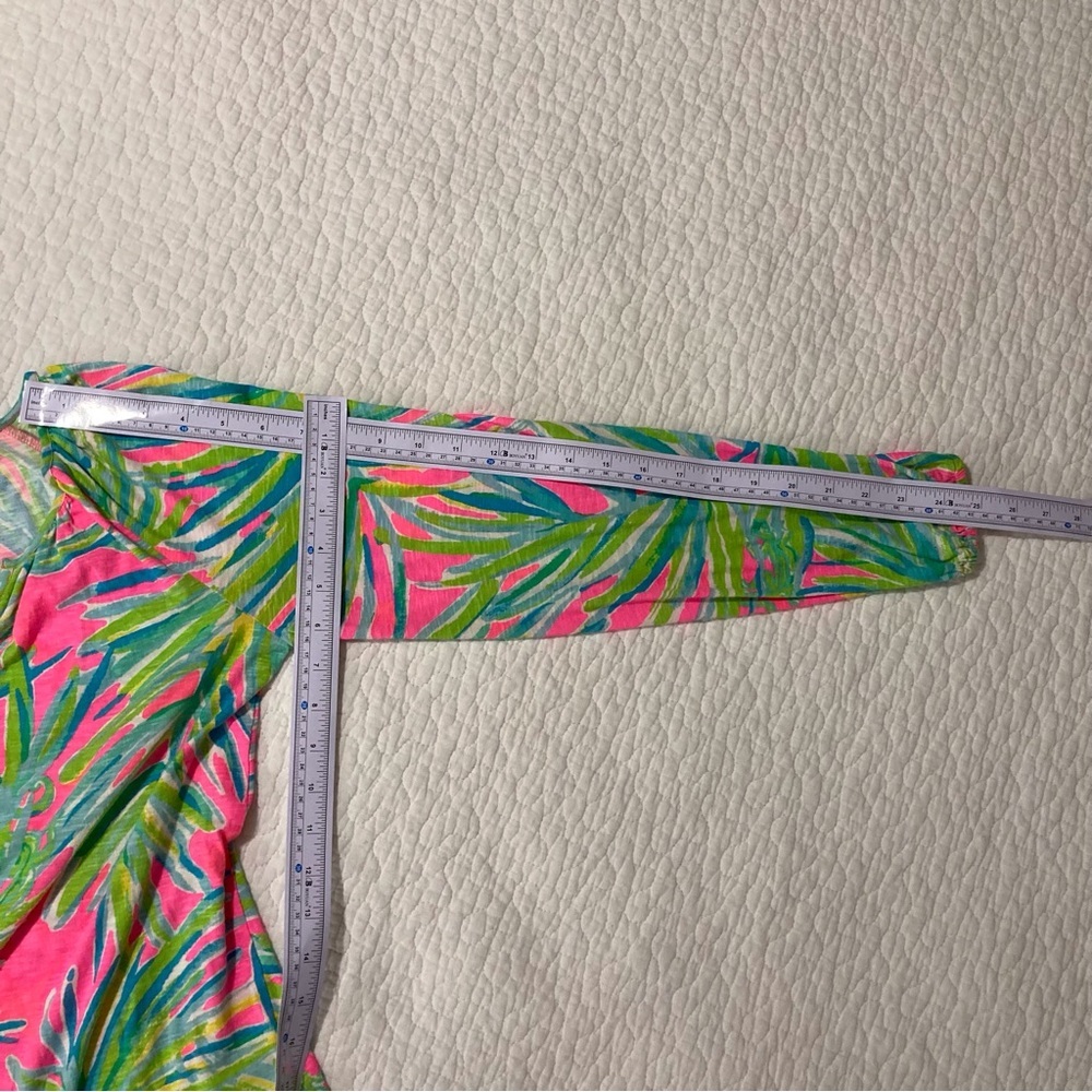 Lilly Pulitzer‎ Linzy Tassel-Embellished Relaxed Blouse | Tiki Pink Royal Lime - Picture 5 of 12